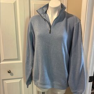 Douglas Men’s XL Cotton Blue Zip Up Sweater with Relaxed Fit